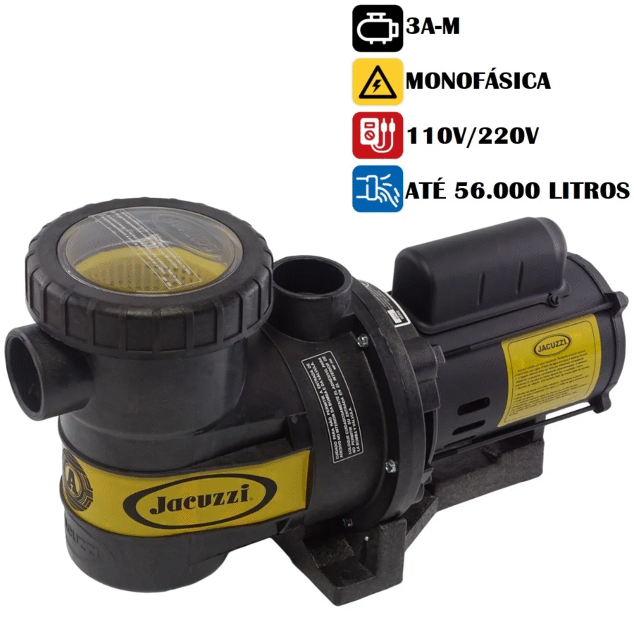 Bomba Centrífuga Para Piscina Jacuzzi 3A-M 1/3 Cv Monofásica 110/220V - Imagem 2